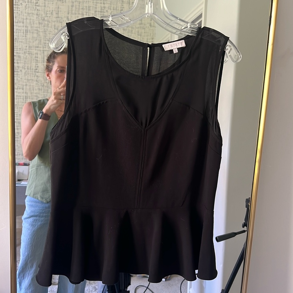 1. State black peplum top